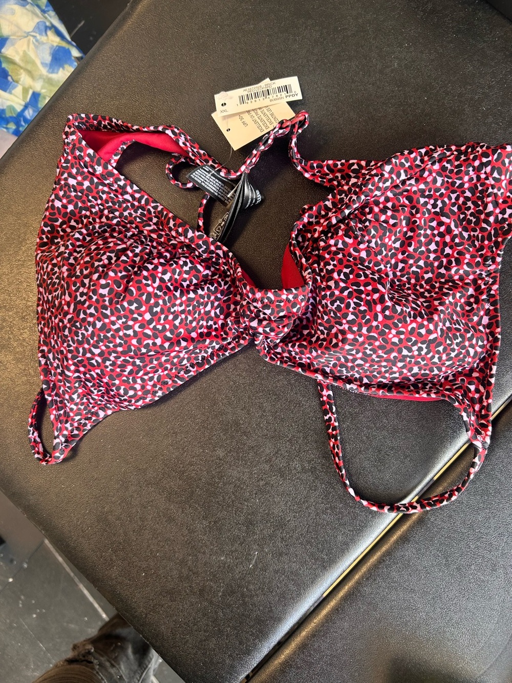 Amazon Essentials Women’s XXL Brick Red Leopard Bikini Swim Top NWT
